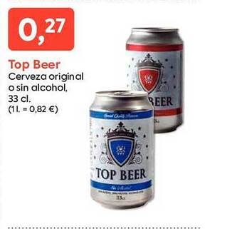 Suma Supermercados Top beer cerveza original o sin alcohol oferta