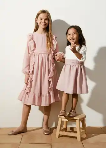 Mango Kids Vestido algodón volantes oferta