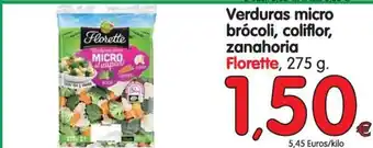 Alimerka Florette Verduras micro brócoli, coliflor, zanahoria 275g oferta