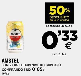 BM Supermercados Amstel cerveza radler con zumo de limón oferta