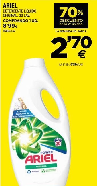 BM Supermercados Ariel detergente líquido original oferta