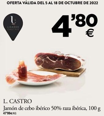 BM Supermercados L.castro jamón de cebo ibérico 50% raza ibérica oferta