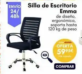 Bricolaje Soriano Envío silla de escritorio 24/ 48h ← emma de diseño, ergonómica, soporta hasta 120 kg de peso art 49,966- oferta 59.95€ oferta