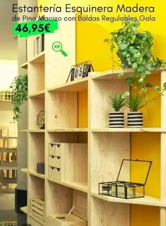 Bricolaje Soriano Estantería esquinera madera de pino macizo con baldas regulables gala 46,95€ oferta