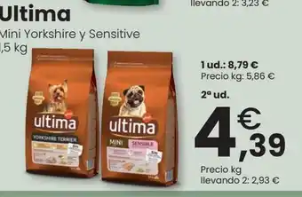 Clarel Ultima mini yorkshire y sensitive 1,5 kg oferta