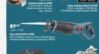 Cadena88 9748€ +20,47=117,95€ sierra sable ratio pro xf850 850 w.0-2.800 rpm. carrera mix: 28 mm. cambio de hoja sin herramientas ma oferta