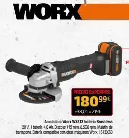 Cadena88 Word precio superpro 180.99€ +38,01=219€ amoladora worx wxb13 bateria brushless 20 v. 1 bateria 4,0 ah. disco a 115 mm. 8 oferta