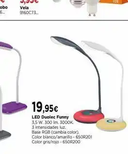Cadena88 19,95€ led duolec funny 3,5 w. 300 lm. 3000k 3 intensidades luz. base rgb (cambia color). color blanco/amarillo - 650r201 oferta