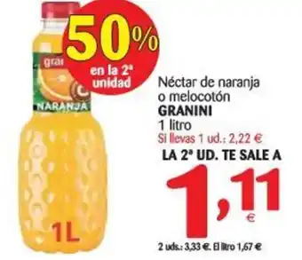 Alimerka Granini Néctar de naranja o melocotón 1L oferta
