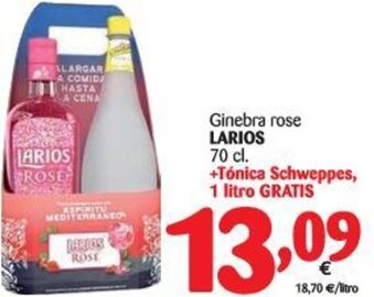 Alimerka Larios Ginebra rose 70cl oferta