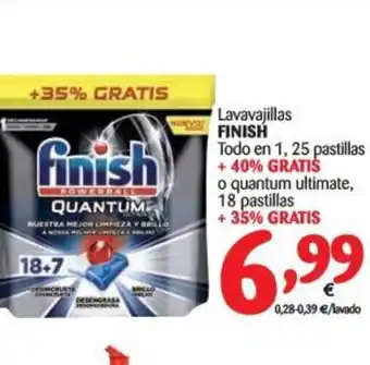 Alimerka Finish Lavavajillas Todo en 125 pastillas 40% Gratis oferta