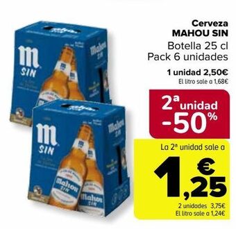 Carrefour Cerveza mahou sin oferta