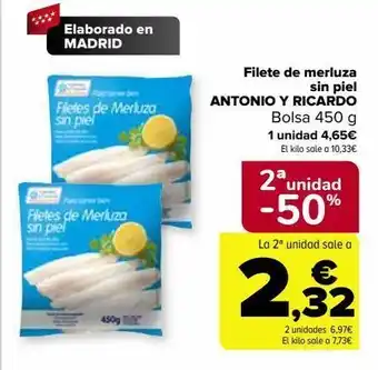 Carrefour Filete de merluza sin piel antonia y ricardo oferta