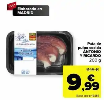 Carrefour Pata de pulpo cocida antonia y ricardo oferta