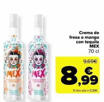 Carrefour Crema de fresa o manco con tequila mex oferta