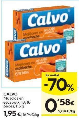 Caprabo Mejillones en escabeche calvo oferta