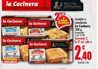 Unide Supermercados Lasaña o canelones la cocinera oferta