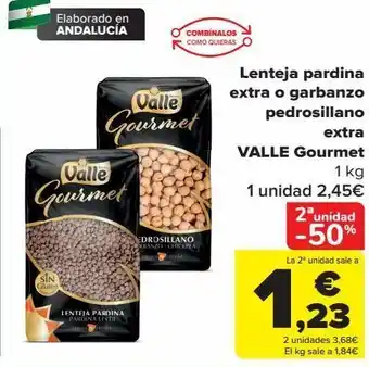 Carrefour Lenteja pardina extra o garbanzo pedrosillano extra valle gourmet oferta