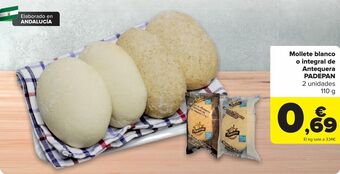 Carrefour Mollete blanco o integral de antequera padepan oferta