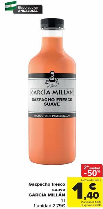 Carrefour Gazpacho fresco suave garcía millán oferta