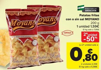 Carrefour Patatas fritas con o sin sal moyano oferta