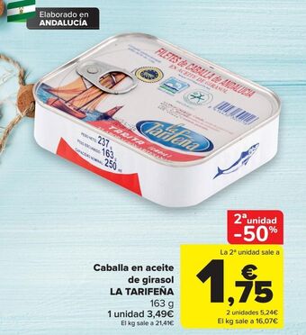 Carrefour Caballa en aceite de girasol la tarifeña oferta
