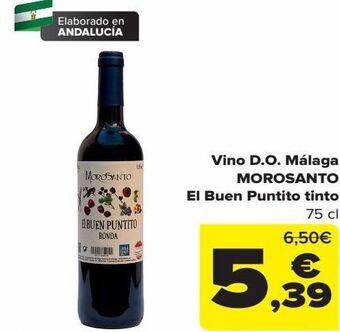 Carrefour Vino d.o. málaga morosanto el buen puntito tinto oferta