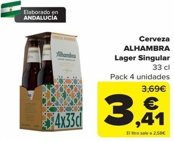 Carrefour Cerveza alhambra lager singular oferta