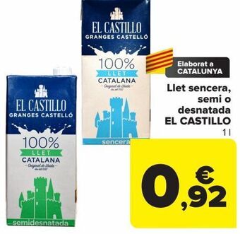 Carrefour Llet sencera, semi o desnatada el castillo oferta