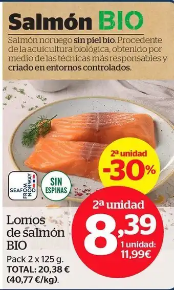 La Sirena Lomos de salmón bio oferta