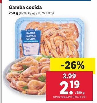 Lidl Gambas cocidas oferta