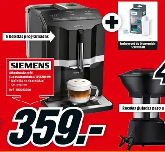 MediaMarkt Siemens Máquina de café Superautomática Tl351209rw oferta