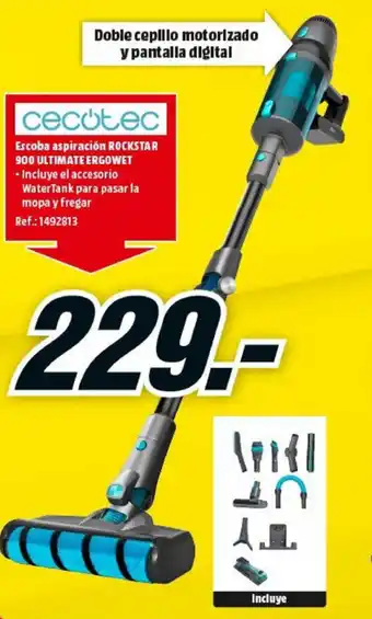 MediaMarkt Cecotec Rockstar Escoba Aspiración 900 Ultimate Ergowet oferta