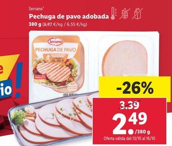 Lidl Pechuga de pavo serrano oferta