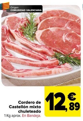 Carrefour Cordero de castellón mixto chuleteado oferta