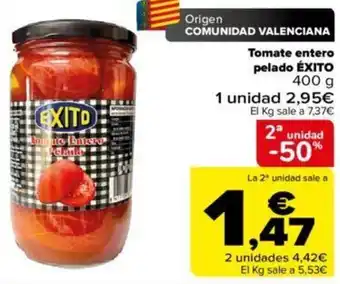 Carrefour Tomate entero pelado ÉXITO oferta