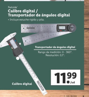 Lidl Calibre Digital Transportador de ángulos Digital oferta