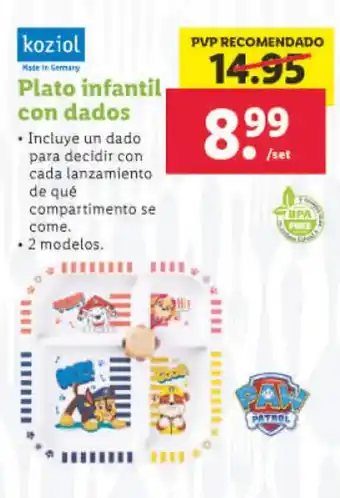 Lidl Plato Infantil Con Dados oferta