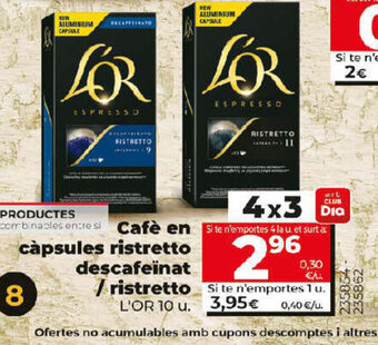 Dia Cafe En Capsules Ristretto Descafeinat Ristretto oferta