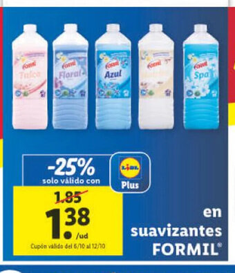 Lidl Suavizantes Formil oferta
