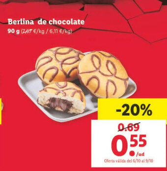 Lidl Berlina de Chocolate oferta