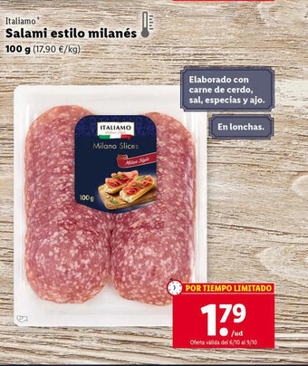 Lidl Salami Estilo Milanes oferta