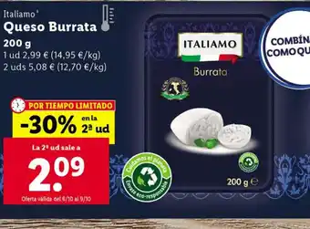 Lidl Queso Burrata oferta