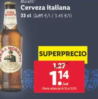 Lidl Cerveza Italiana oferta