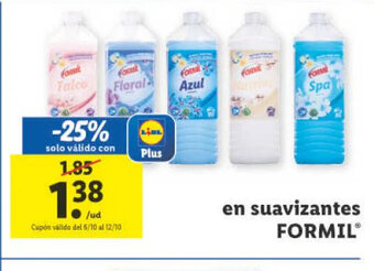 Lidl Suavizantes Formil oferta