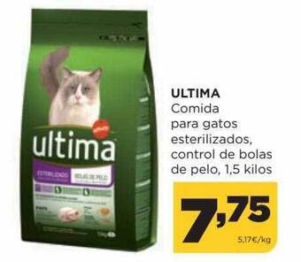 Alimerka Ultima comida para gatos esterilizados control de bolas de pelo oferta