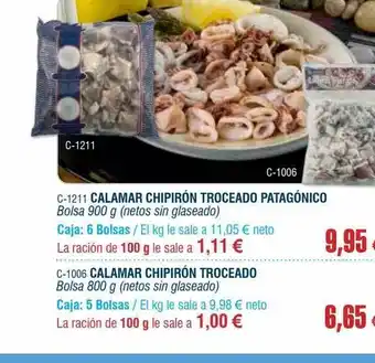 Abordo Calamar chipirón troceado patagónico calamar chipirón troceado oferta
