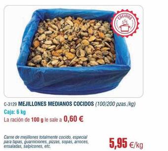 Abordo Mejillones medianos cocidos oferta
