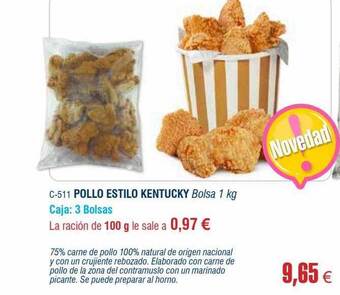 Abordo Pollo estilo kentucky oferta