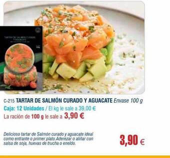 Abordo Tartar de salmón curado y aguacate oferta